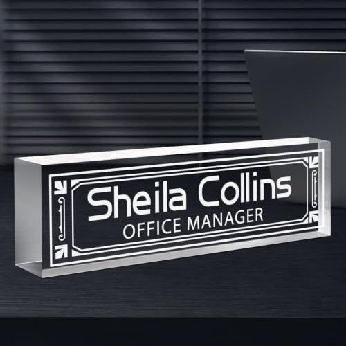 Custom Engraved Name Plate for Desk, Acrylic Desk Name Plate Personalized by Spricoz