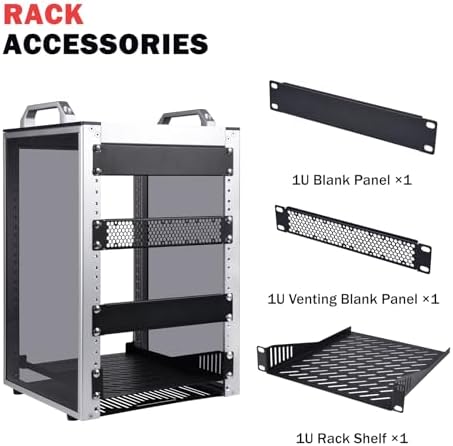 GeeekPi 8U Server Rack Cabinet, DeskPi RackMate T1 Plus,10 inch Network Rack for Servers, Network, A/V Equipment, 10.23inch/260mm Depth (Silver) - Image 7