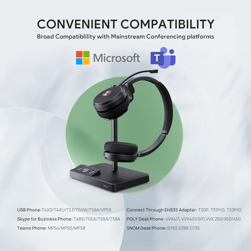 Yealink WH62 Stereo DECT Wireless Headset, Teams Certified for Deskphone PC - Image 6
