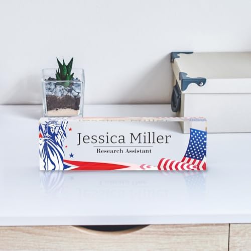 Personalized Acrylic Office Desk Name Plate with Name and Title Printing - Image 3