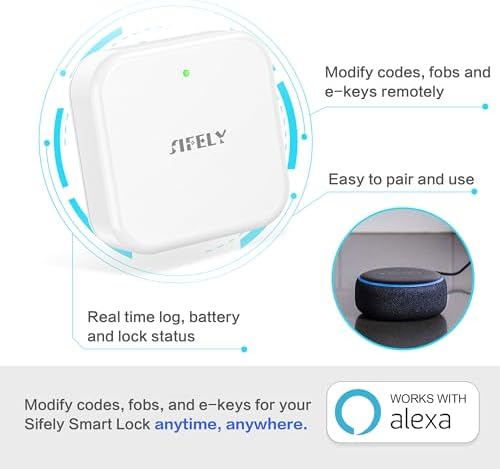 Sifely Smart Lock Wi-Fi Gateway - Remote Access Hub for Sifely Smart Door Lock, Works with App & Alexa (Model G2, Supports 2.4G Wi-Fi Only) - Image 2
