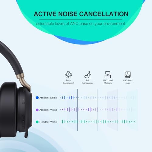 Yealink BH76 Plus Wireless Headset for Work, Bluetooth Headsets with Microphone Active Noise Cancelling (ANC), Retractable Hidden Mic Arm, Teams Certified Headset Compatible with PC Mac Mobile Phone - Image 7