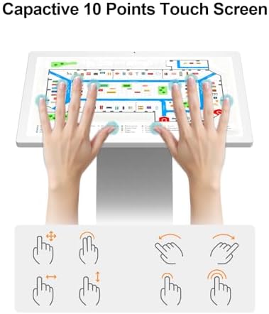 27 Inch Touch Screen Kiosk, 10pt PCAP Capactive Touch Screen Digital Signage, Windows OS K-Style Indoor Digital Signage, Interactive LCD Display Signage, U-Disk Publish Content, Split Screen - Image 2