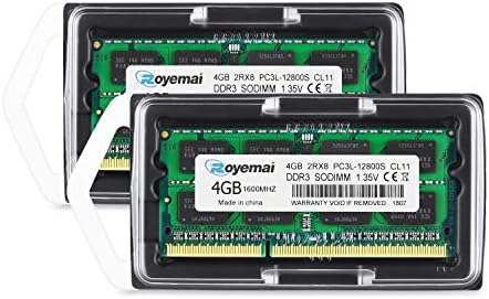 8GB Kit PC3L 12800S 1600 Sodimm RAM, Royemai 2x4GB DDR3L 1600MHz PC3 1.35V CL11 2RX8 Non-ECC Unbuffered Memory Module for Laptop Notebook Computer - Image 6