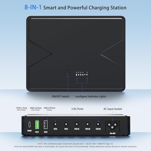 Wbacon 14 PCS Mini UPS 20000mAh Battery Backup & Surge Protector - Image 4