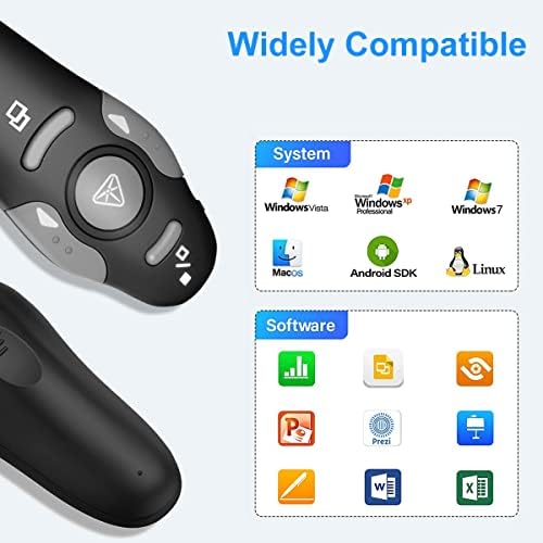 Presentation Clicker for PowerPoint, Wireless Remote Control with Red Laser - Image 5