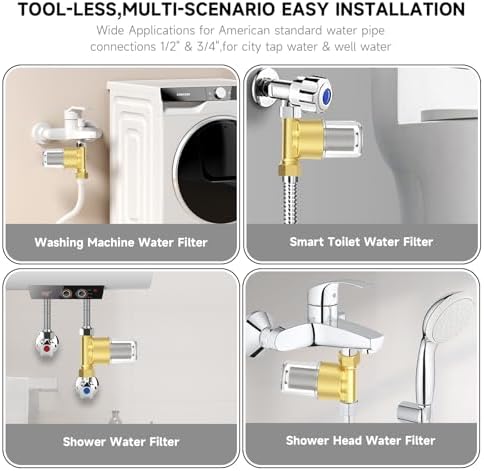 Reusable Brass Sediment Filter, Capable of Filtering out Impurities of 40 Microns in Water, Protecting Household Appliances. Suitable For Washing Machine Water Heaters and Showers (Aurichalceous) - Image 5