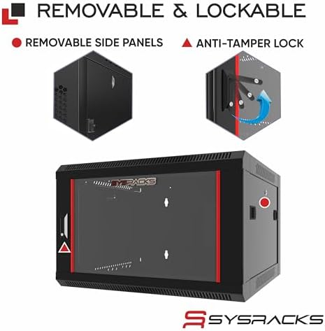 6U Wall Mount Home Lab Server Rack – 19" Locking Network Cabinet, 18" Deep Empty Rack Enclosure for Routers, NAS, Switches and Home Network Equipment - Image 2