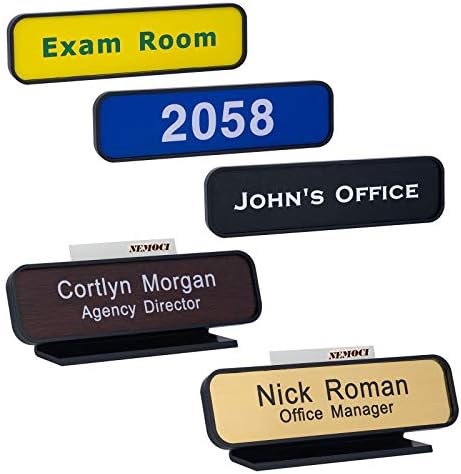 2"x10" Custom Engraved NamePlate with Wall or Desk Plastic Frame Holder - Image 2