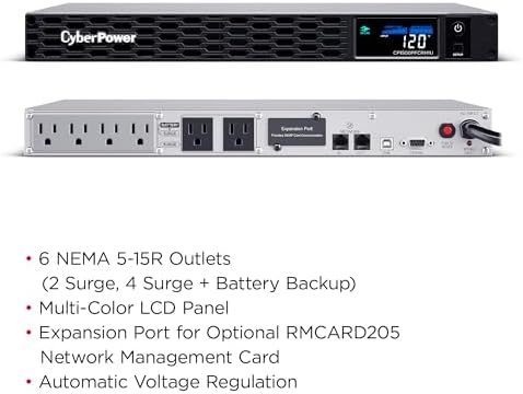 CyberPower CP1500PFCRM1U PFC Sinewave UPS Battery Backup - Image 5