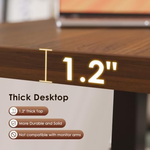 OffiGo 79 Inch Executive Electric Standing Desk Height Adjustable, Walnut - Image 5