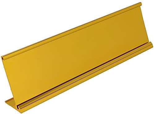 ExcelMark 2"x 8"Aluminum Name Plate Holder for Desk - Set of 5 - Office Business Door Sign Holder - Gold - Image 4