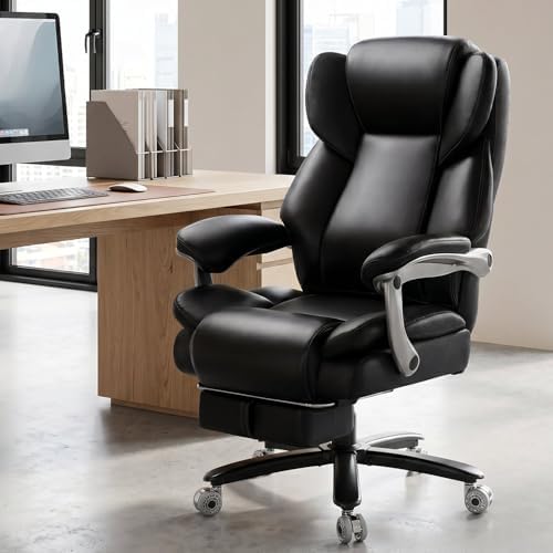 500lbs Reclining Big and Tall Office Chair for Heavy People with Foot Rest - Image 2