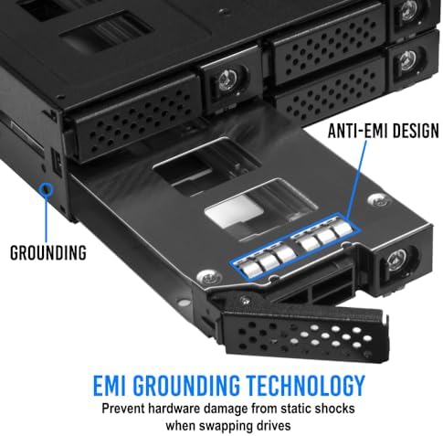 Kingwin U.2/U.3 NVMe Mobile Rack Cage with SlimSAS Connector for 5.25” Bay – Support PCIe 4.0 Hot-Swappable SSD Enclosure for Seamless Data Transfer and Storage Expansion - Image 4