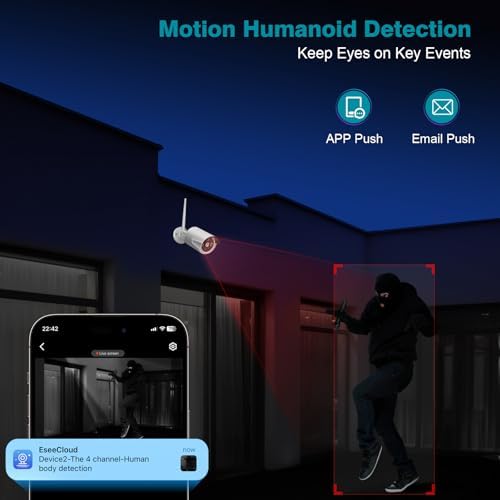Wireless Security Camera System with 10.1" Monitor 4pcs 5MP Camera - Image 5