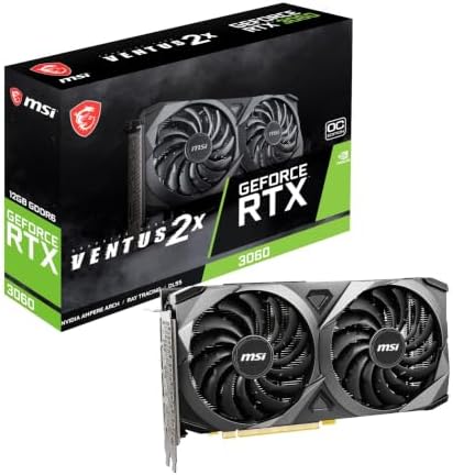 msi Gaming GeForce RTX 3060 Ventus 2X 12G OC V1 Graphics Card - 15 Gbps GDRR6 Boost Clock: 1807 MHz 192-Bit HDMI/DP PCIe 4 Torx Twin Fan Ampere by Unknown
