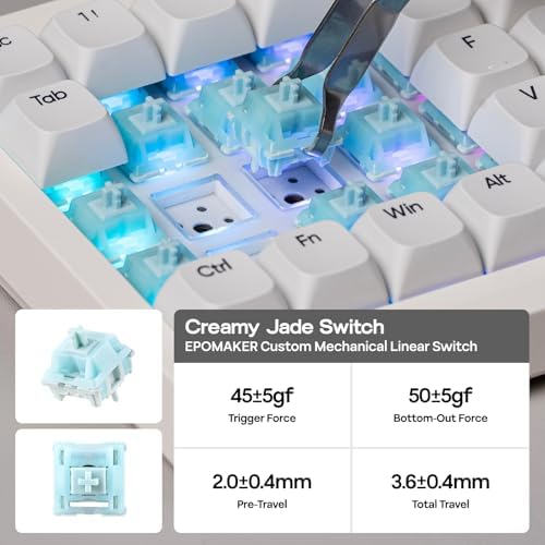 EPOMAKER Hack70 Planck Mechanical Keyboard with VIA Custom, 2.4Ghz/BT/Wired - Image 5