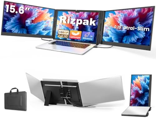 15.6" Laptop Screen Extender, FHD 1080P IPS Triple Portable Monitor by Unknown