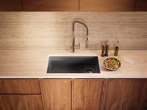 KOHLER Billings™ 32-1/2" Undermount Kitchen Sink, Single-Bowl Sink, Neoroc, K-33710-CM4, Matte Grey - Image 6