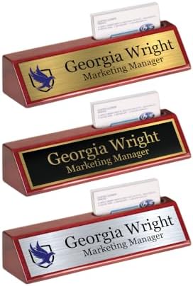 Gem Awards Custom Name Plate for Desk, Red Piano Insert, 2x8 Inch by GemAwards