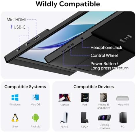 15.6" Portable Monitor with Stand FHD 1080P IPS Travel Monitor for Laptop - Image 6