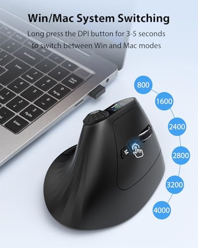 Transformers Vertical Ergonomic Mouse with LED Screen & Knob Control Black - Image 6