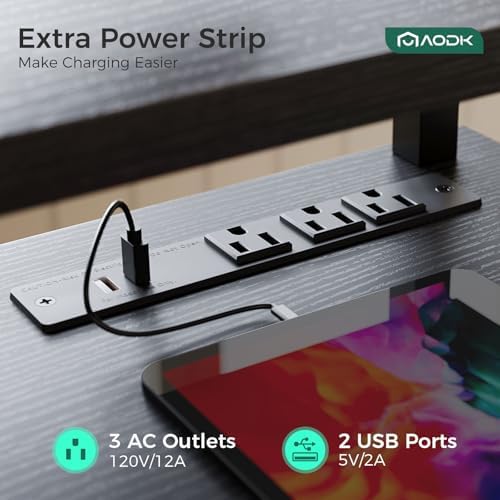 AODK 55 Inch Electric Standing Desk with Drawers & Keyboard Tray, Black - Image 6