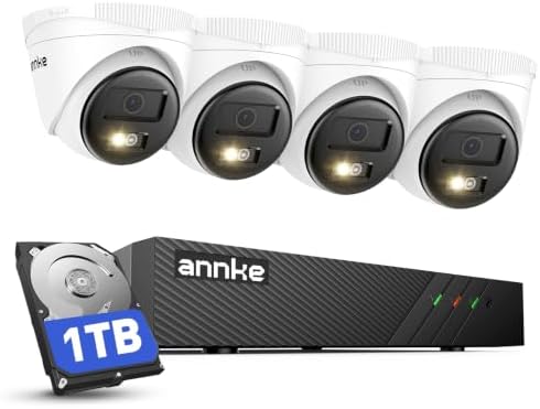 ANNKE 8CH 5MP PoE Security Camera System, 1TB HDD, 4pcs 3K Outdoor IP Cams by ANNKE