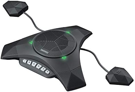 MVOICE8010EX-B Conference Speaker Microphone, 360° &16ft Voice Pickup Range/Noise Reduction/Echo Cancellation/USB Bluetooth Speakerphone w/2 Expandable Mic for 12 People Big Meeting Room by Meeteasy