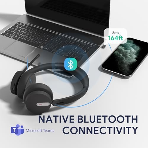 Yealink BH70 Dual Wireless Headset with Mic for Work, Bluetooth Headphone with Teams Certification, up to 35h Talk Time, 147g All-Day Wearing Comfort, Include USB-C/A Dongle & BHC70 Charging Stand - Image 2