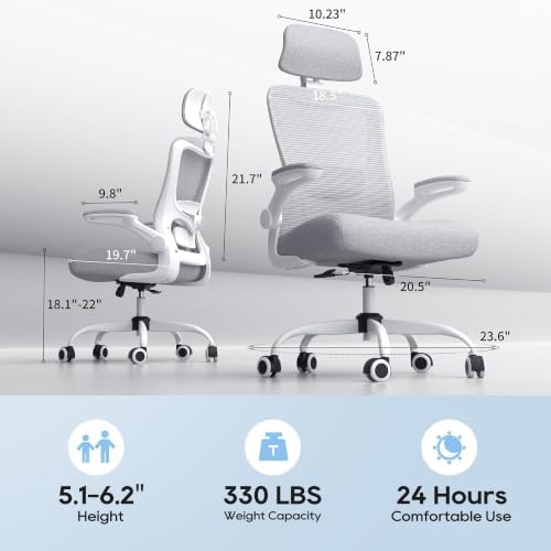 Ergonomic Office Chair for Lower Back Relief, 4-Way Lumbar, 330 LBS - Image 2