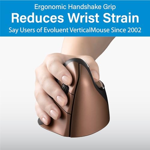 Evoluent – Inventor of The Vertical Mouse – VM4SW Ergonomic Vertical Mouse Right Hand Small Wireless USB, Sculpted for Comfort, Reduces Wrist Strain, 4 Speeds, 6 Customizable Buttons in Windows - Image 2
