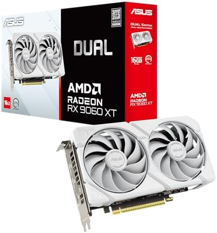 ASUS Dual Radeon RX 9060 XT 16GB GDDR6 White Edition Gaming Graphics Card by Unknown