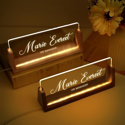 Custom Name Plate for Desk - Acrylic LED Office Name Sign for Women Men - Image 5