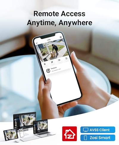 ZOSI 32CH 4K PoE Security Camera System,32 x 8MP Full Color Night Vision Outdoor PoE Cameras,Person Vehicle Detection,2 Way Audio,Spotlight Siren,32CH Surveillance NVR with 8TB HDD for 24/7 Recording - Image 5