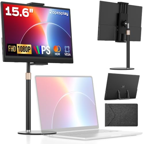Dopesplay 15.6" FHD Portable Monitor with Adjustable Stand & Sleeve by Dopesplay