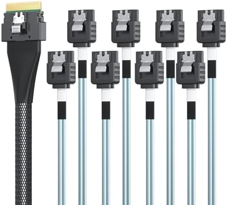 ipolex SlimSAS to SATA, SFF-8654 8i Host/RAID to 8xSATA Target HD, Suitable for Servers, Computers, Hard Drives, and Hosts, 0.3m(1ft) - Image 2