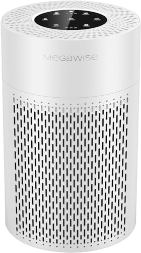 MEGAWISE H13 HEPA Air Purifier, Smart Sensor, Sleep Mode, White by MEGAWISE