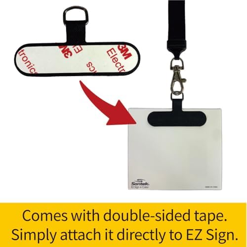 Santek EZ Sign NFC E-Paper Digital Name Badge – Unlimited App Updates, Battery-Free 0.13” 4-Color Display, Reusable, Android/iOS/PC (Accesories, Name Tag Lanyard + Fixed Card x 6) - Image 6