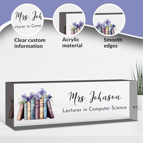 Teacher Desk Name Plate Personalized, Custom Name Plate for Desk, Acrylic Desktop Accessories, Office Gift & Decor for Women Men, Teacher Nurse Boss Employee Appreciation Gifts - Image 3