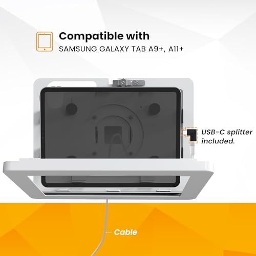Tablet Wall Mount Compatible with 11" Samsung Galaxy Tab A11+, Tab A9+, Anti-Theft Lock Adjustable - BSW101WJ - Image 6