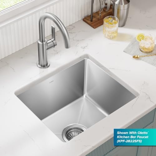 KRAUS Fairlane 17 in Undermount Single Bowl Stainless Steel Kitchen Sink - Image 2