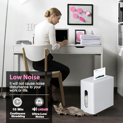 Wingwise Ultra Low Noise 40dB Paper Shredder for Home Office White - Image 2