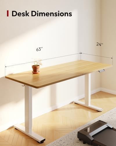 SANODESK 63''x24'' Height Adjustable Electric Standing Desk for Home Office - Image 2