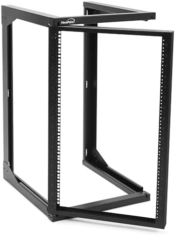 NavePoint 18U Server Rack with Swing Gate - Wall Mount Rack for 19 Inch IT Equipment Open Frame Rack – Network Rack Wall Mount for AV & Server Equipment 18” Deep Rack, Black - Image 6