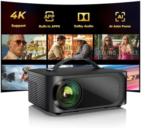 ONOAYO Outdoor-Projector-4K with AI Auto Focus,50WDolby Audio,Built-in Apps by ONOAYO