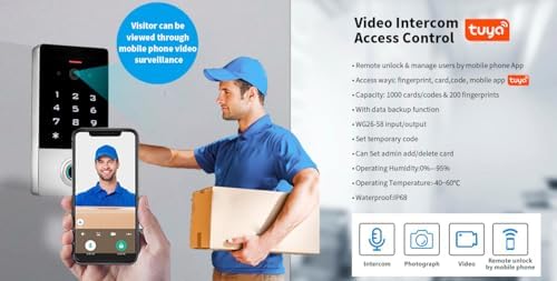 Video Intercom Door Access Control System, 1200lbs Magnetic Lock, Tuya WiFi - Image 7