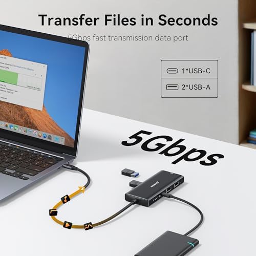 USB C Hub Multiport Adapter for MacBook, 9 in 1 Accessorie Mac USB C Dongle - Image 7