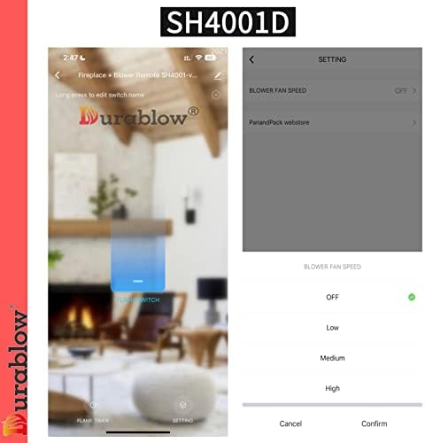 Durablow SH4001D On/Off Dual WiFi (2.4G+5G) Gas Fireplace Valve + Blower Remote Control, Smart Home, Work with Alexa, Google Home, SmartThings, Siri, On/Off + Timer +Programmable + Blower Fan Control - Image 4