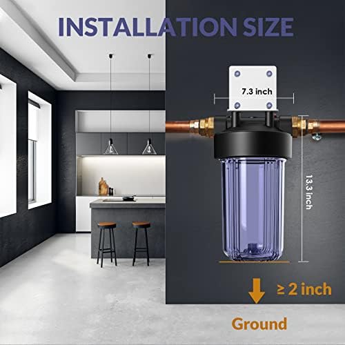 SimPure DB10C 10" *4.5" Whole House Water Filter Clear Housing - Image 4